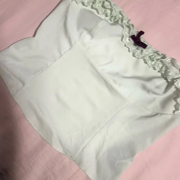 Kimchi Blue light green bow bustier top - Picture 2 of 4